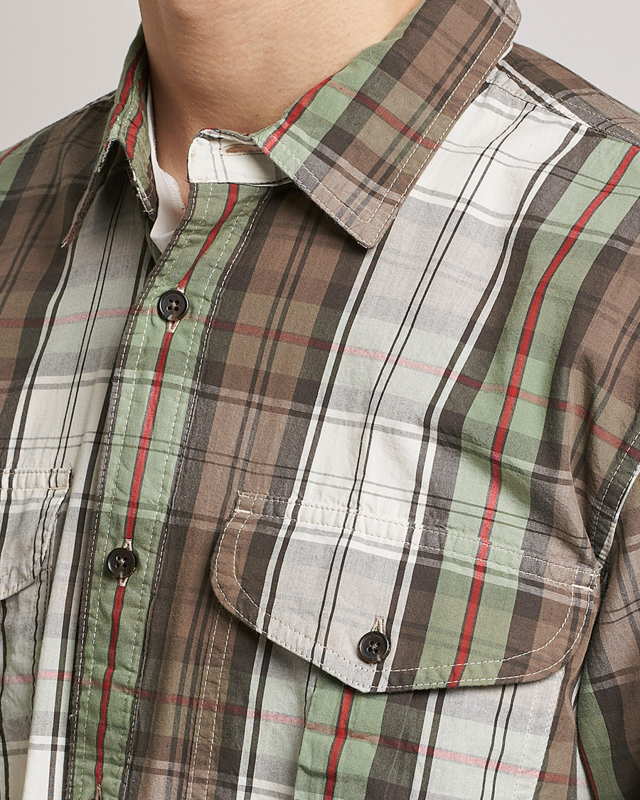 Herre | Skjorter | Filson | Washed Feather Cloth Shirt Sage/Olive Plaid