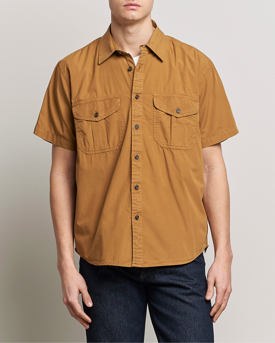 Herre |  | Filson | Washed Feather Cloth Short Sleeve Shirt Gold Ochre