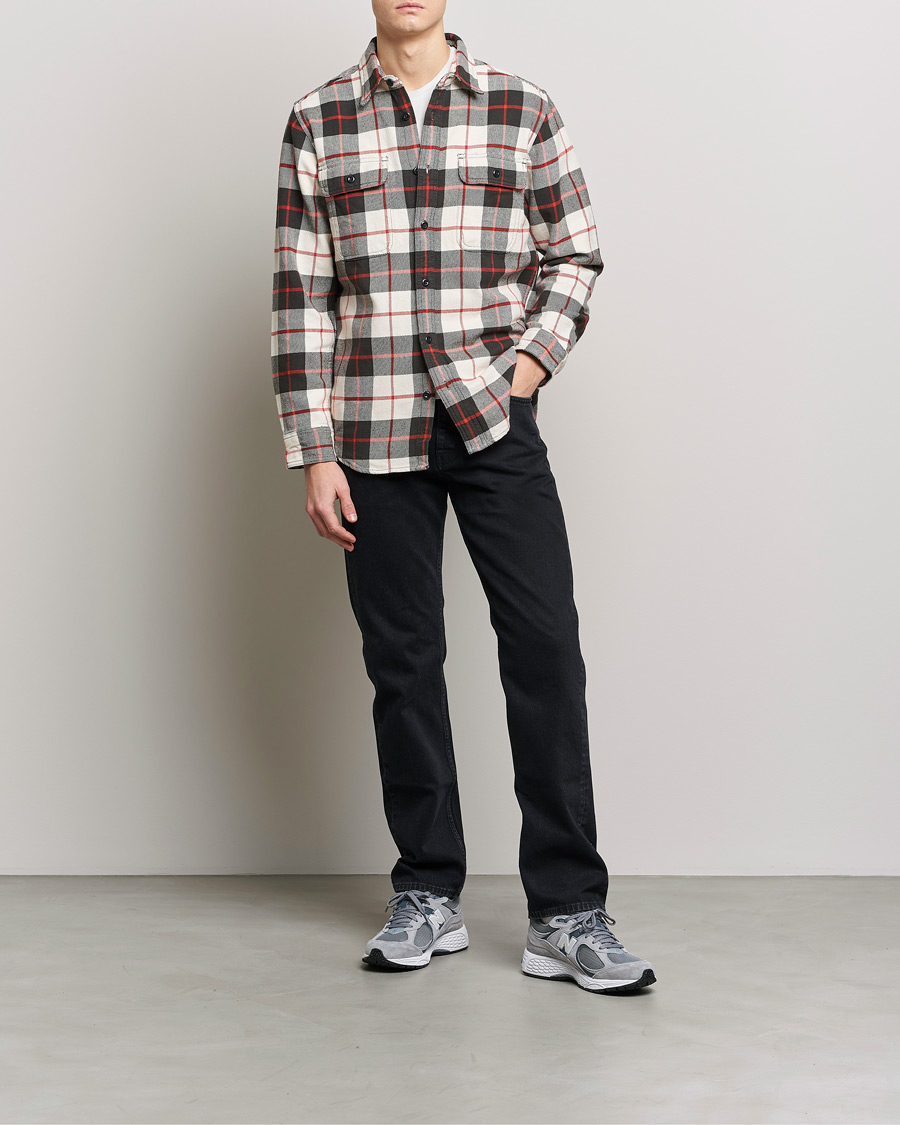 Herre | Skjorter | Filson | Vintage Flannel Work Shirt Natural/Charcoal