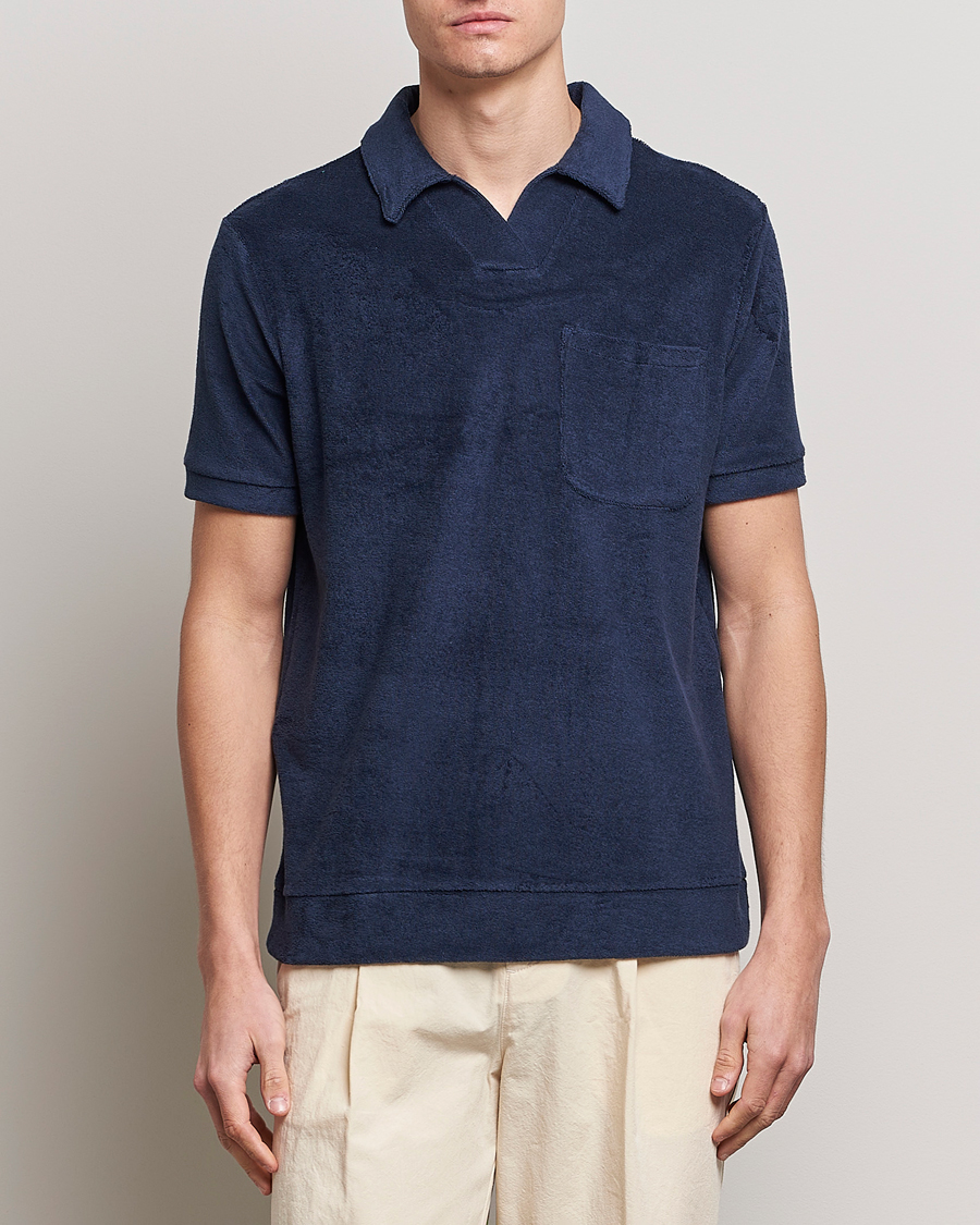 Herre | Pikéer | The Resort Co | Terry Polo Shirt Navy