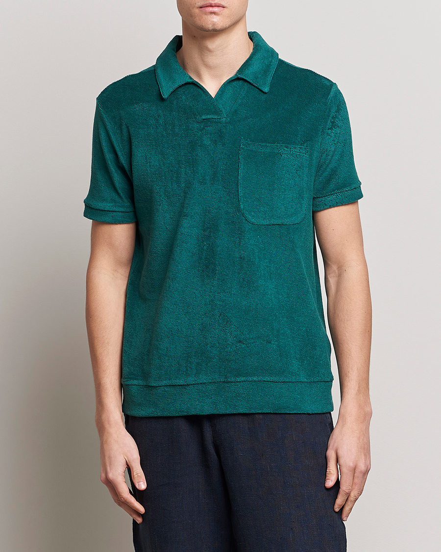 Herre |  | The Resort Co | Terry Polo Shirt Emerald Green