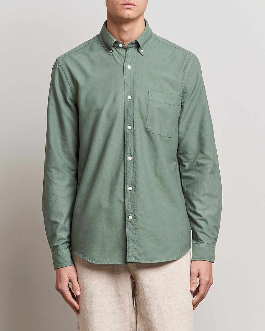 Herre | Skjorter | A Day's March | Moorgate Dyed Oxford Shirt Dusty Green