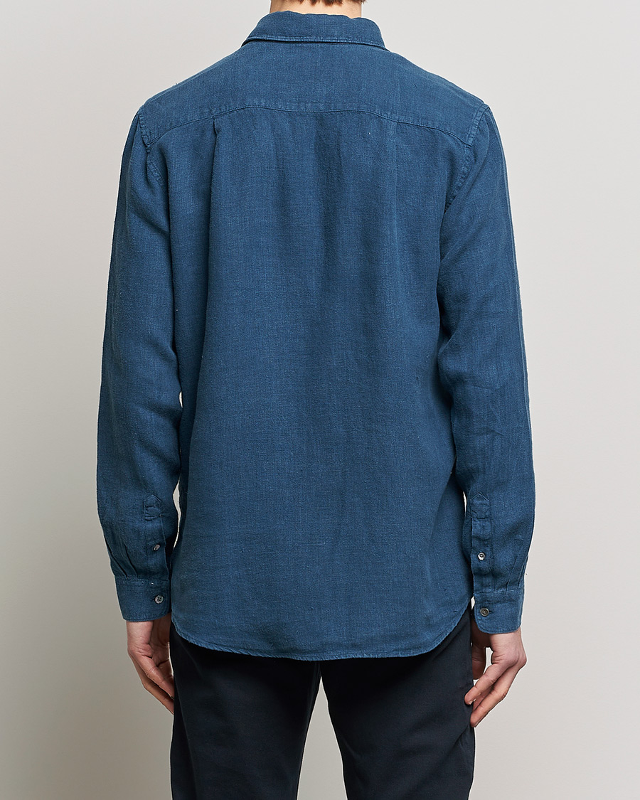 Herre | Skjorter | A Day's March | Abu Linen Shirt Indigo Blue