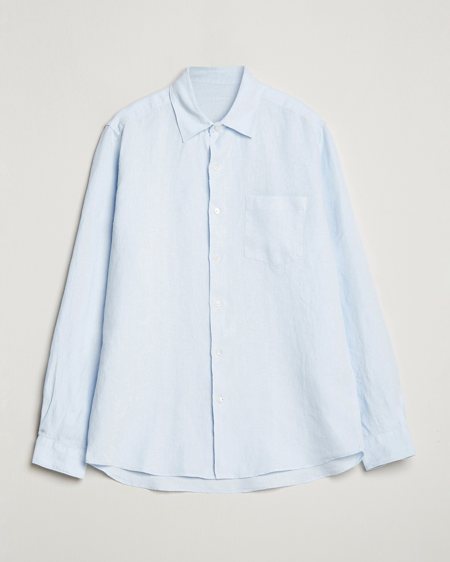 Herre | Skjorter | A Day's March | Abu Linen Shirt Light Blue