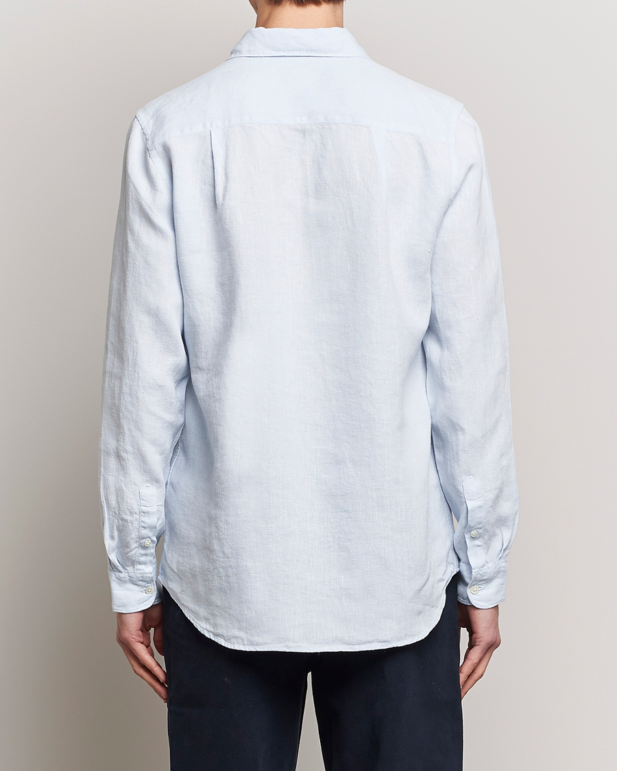 Herre | Skjorter | A Day's March | Abu Linen Shirt Light Blue
