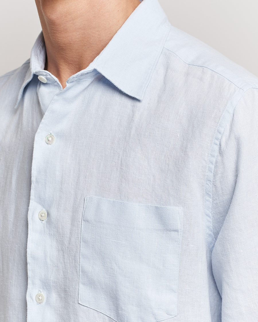 Herre | Skjorter | A Day's March | Abu Linen Shirt Light Blue