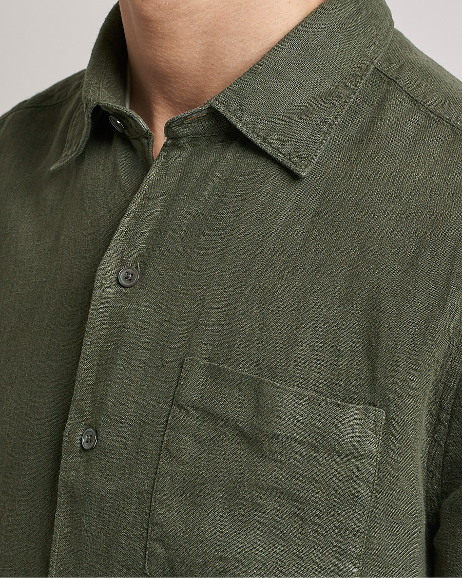 Herre | Skjorter | A Day's March | Abu Linen Shirt Seaweed