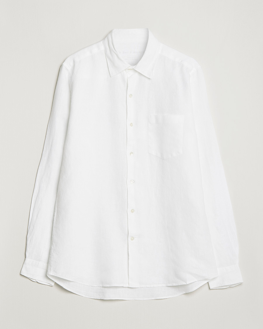 Herre | 30% salg | A Day's March | Abu Linen Shirt White