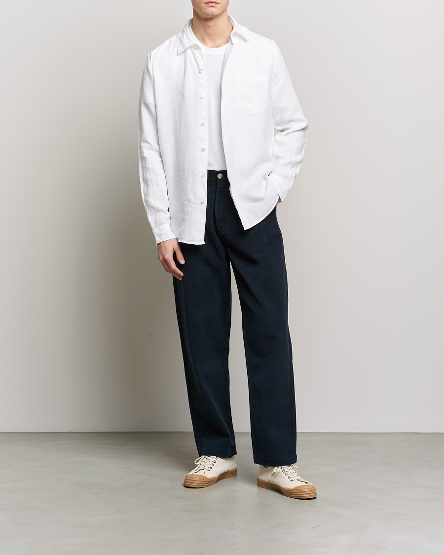 Herre | Skjorter | A Day's March | Abu Linen Shirt White