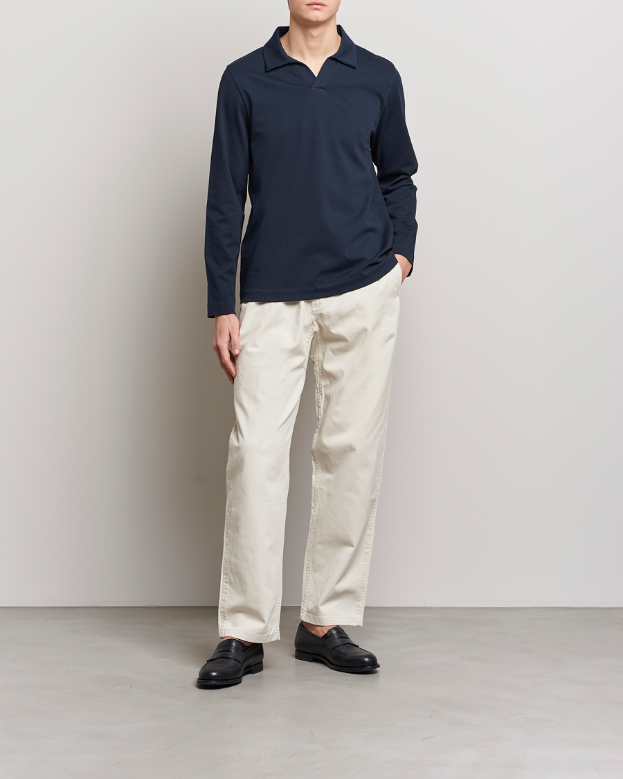 Herre | Gensere | A Day's March | Branford Long Sleeve Jersey Polo Navy
