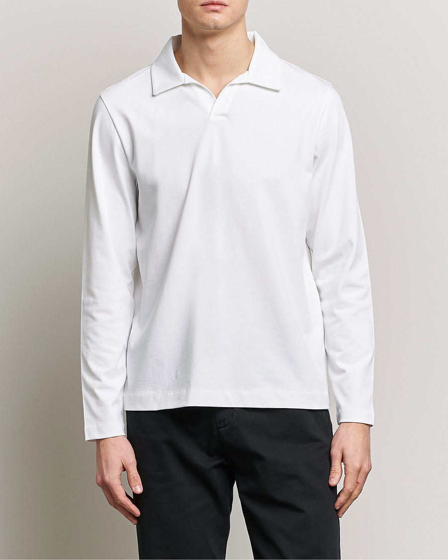 Herre |  | A Day's March | Branford Long Sleeve Jersey Polo Off White