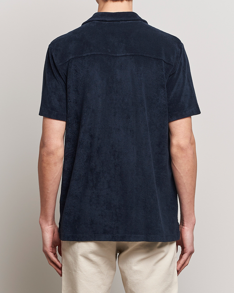 Herre | Skjorter | A Day's March | Yamu Short Sleeve Terry Shirt Navy