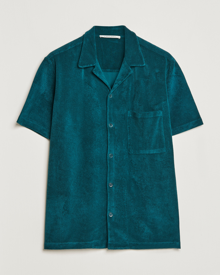 Herre | Skjorter | A Day's March | Yamu Short Sleeve Terry Shirt Teal