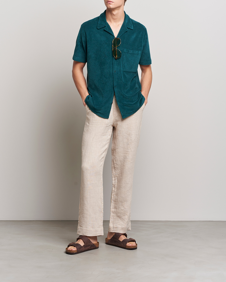 Herre | Skjorter | A Day's March | Yamu Short Sleeve Terry Shirt Teal