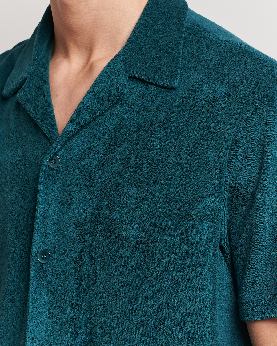 Herre | Skjorter | A Day's March | Yamu Short Sleeve Terry Shirt Teal