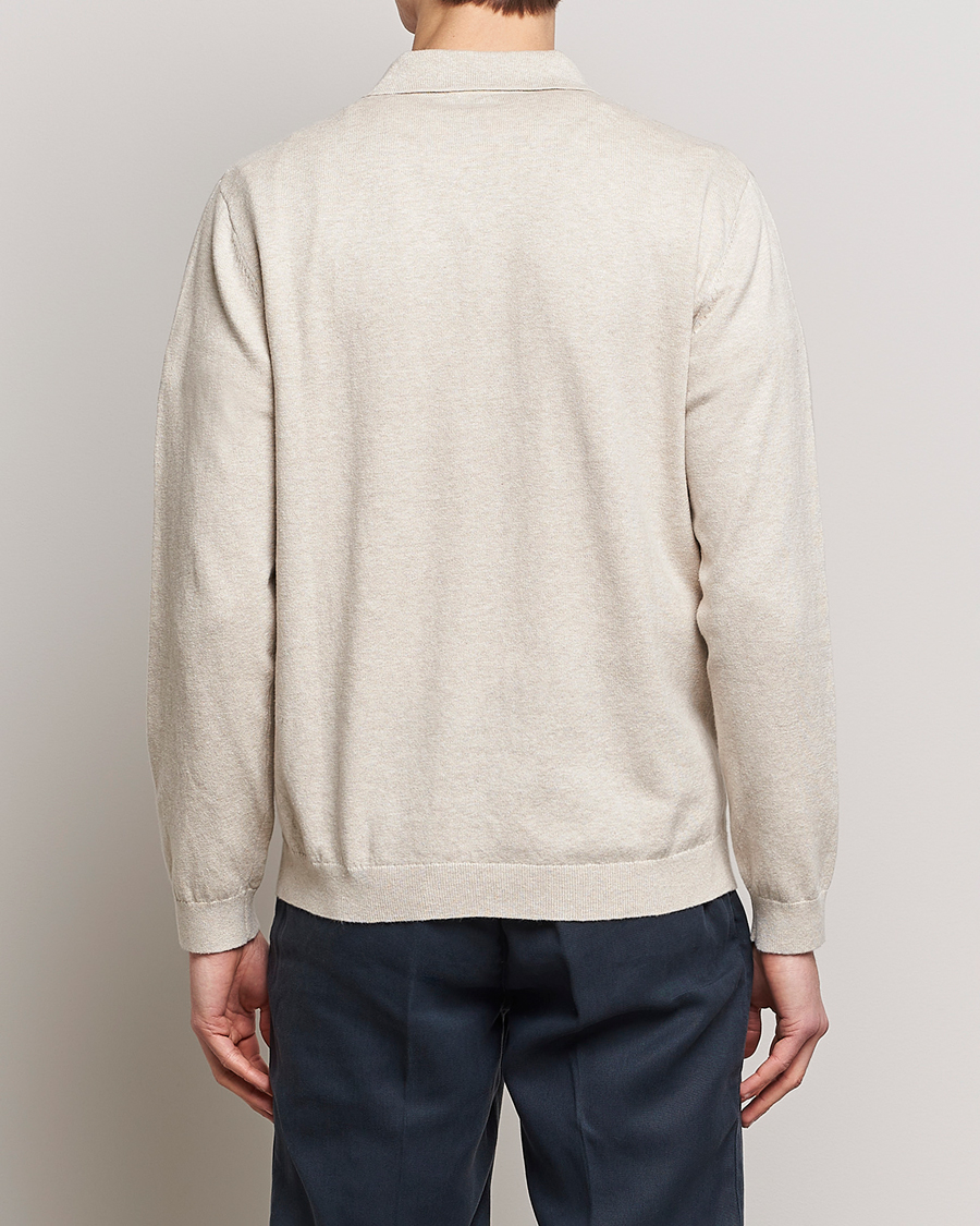 Herre | Pikéer | A Day's March | Manol Cotton Linen Polo Sand Melange
