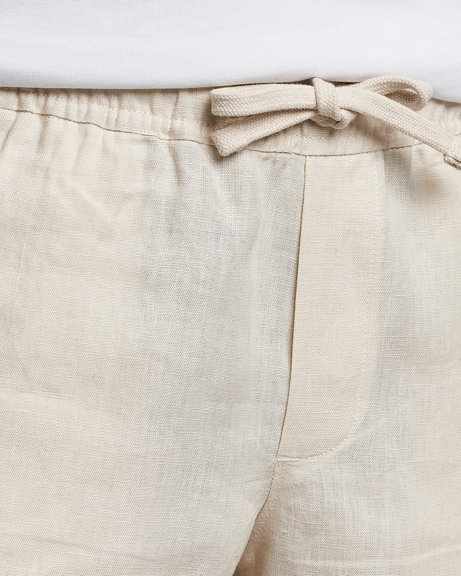 Herre | Shorts | A Day's March | Ipu Drawstring Linen Shorts Oyster