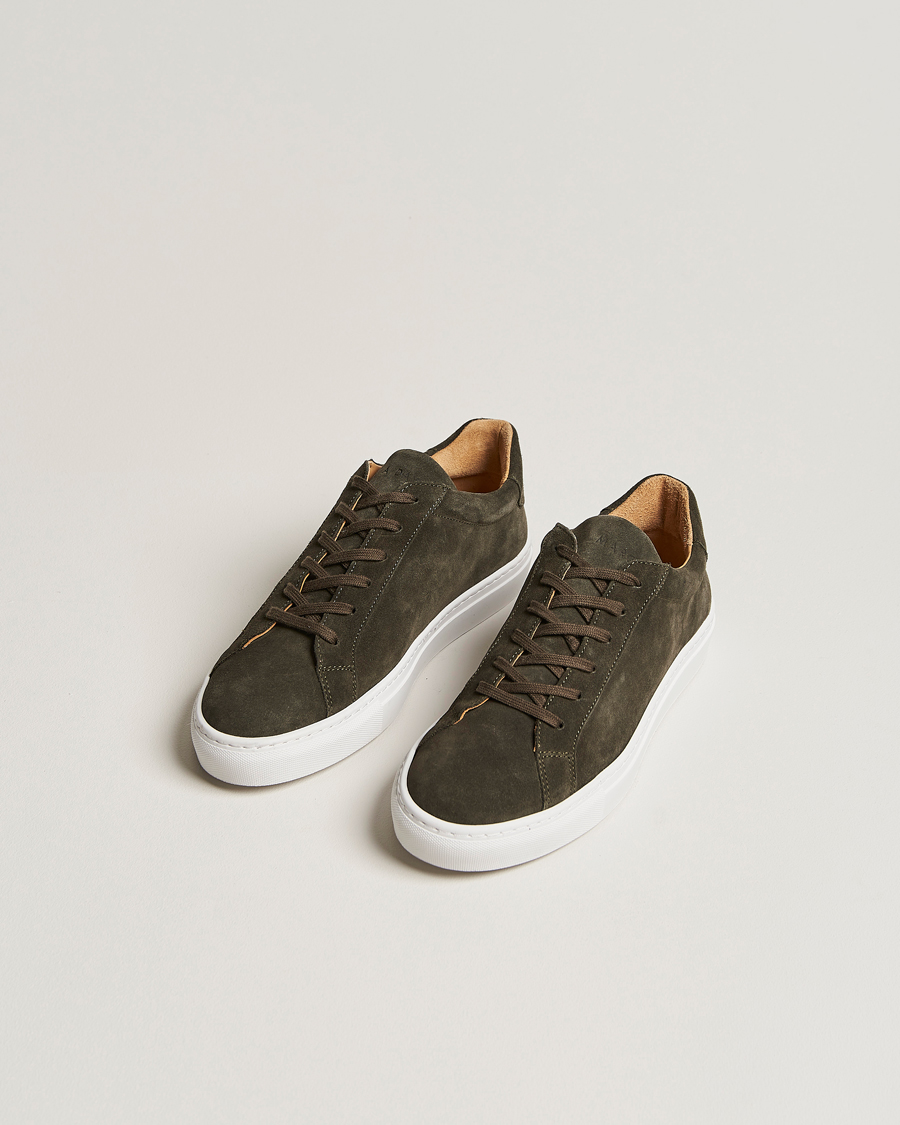 Herre | | A Day's March | Marching Suede Sneaker Dark Olive