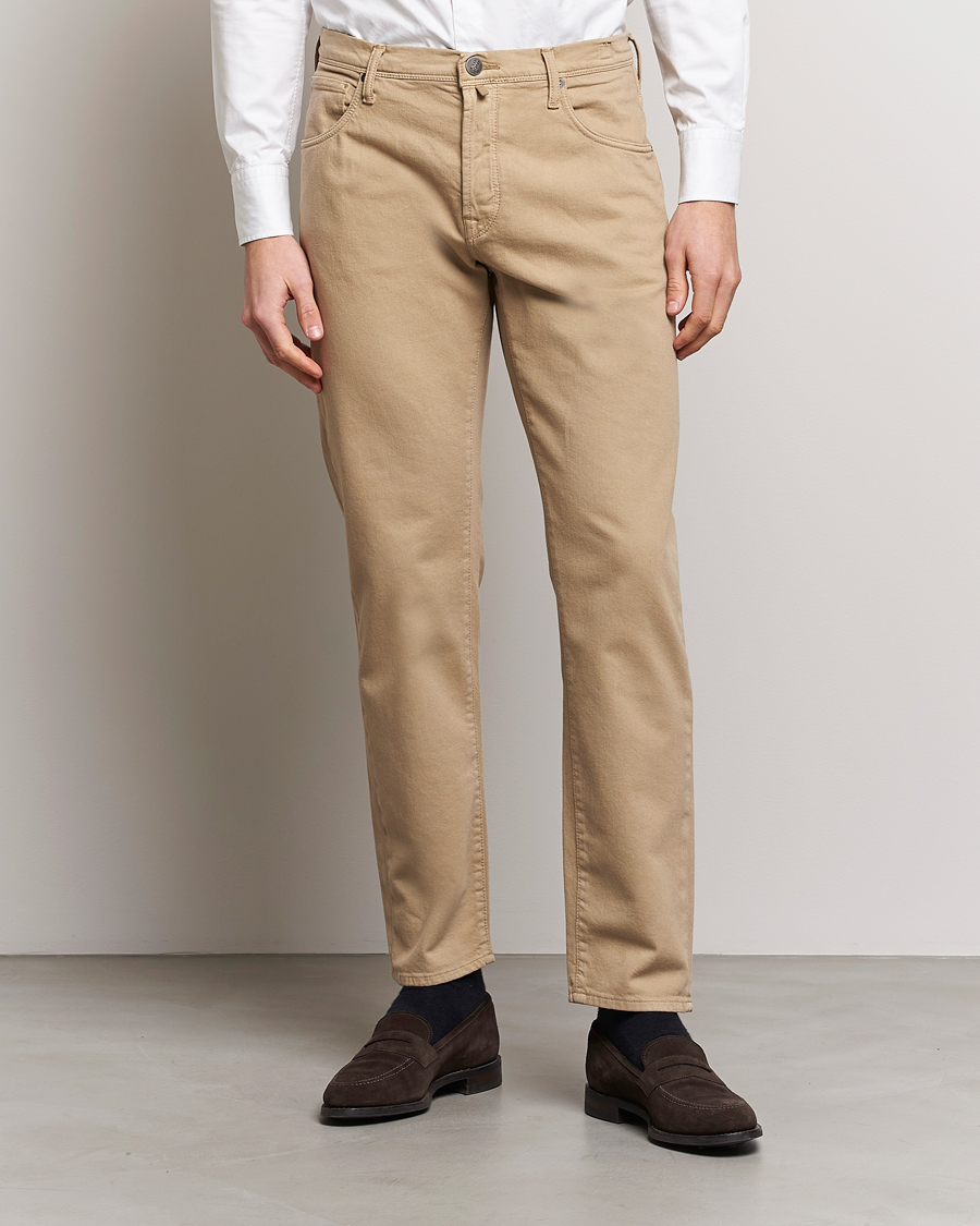 Herre |  | Incotex | Cotton Stretch 5-Pocket Pants Beige