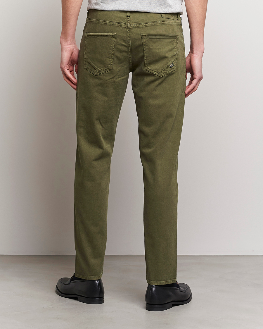 Herre | Bukser | Incotex | Cotton Stretch 5-Pocket Pants Military Green