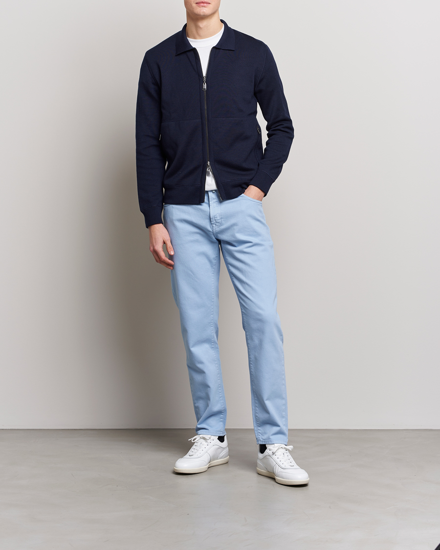 Herre | Bukser | Incotex | Cotton Stretch 5-Pocket Pants Light Blue