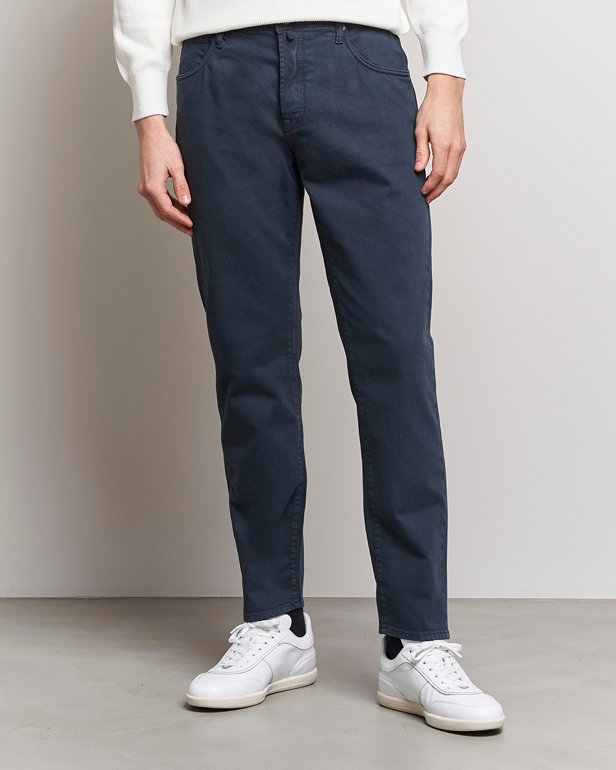 Herre |  | Incotex | Cotton Stretch 5-Pocket Pants Navy