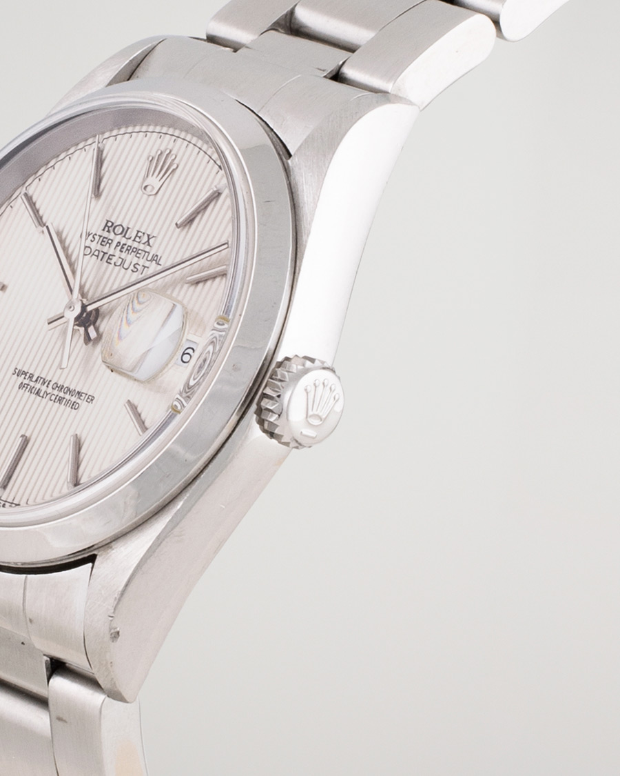 Herre | Rolex Pre-Owned Datejust 16200 Oyster Perpetual Steel White | Rolex Pre-Owned | Datejust 16200 Oyster Perpetual Steel White