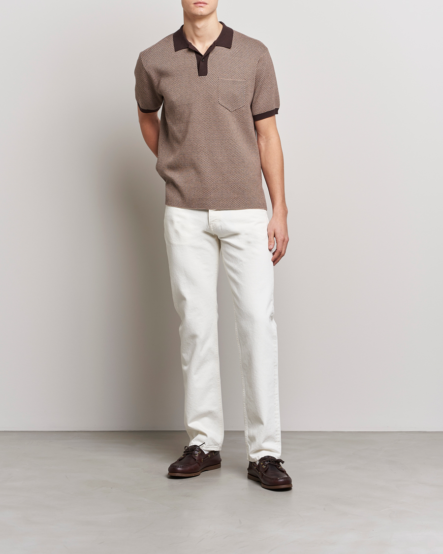 Herre | Pikéer | BEAMS PLUS | Two-Tone Jacquard Polo Brown