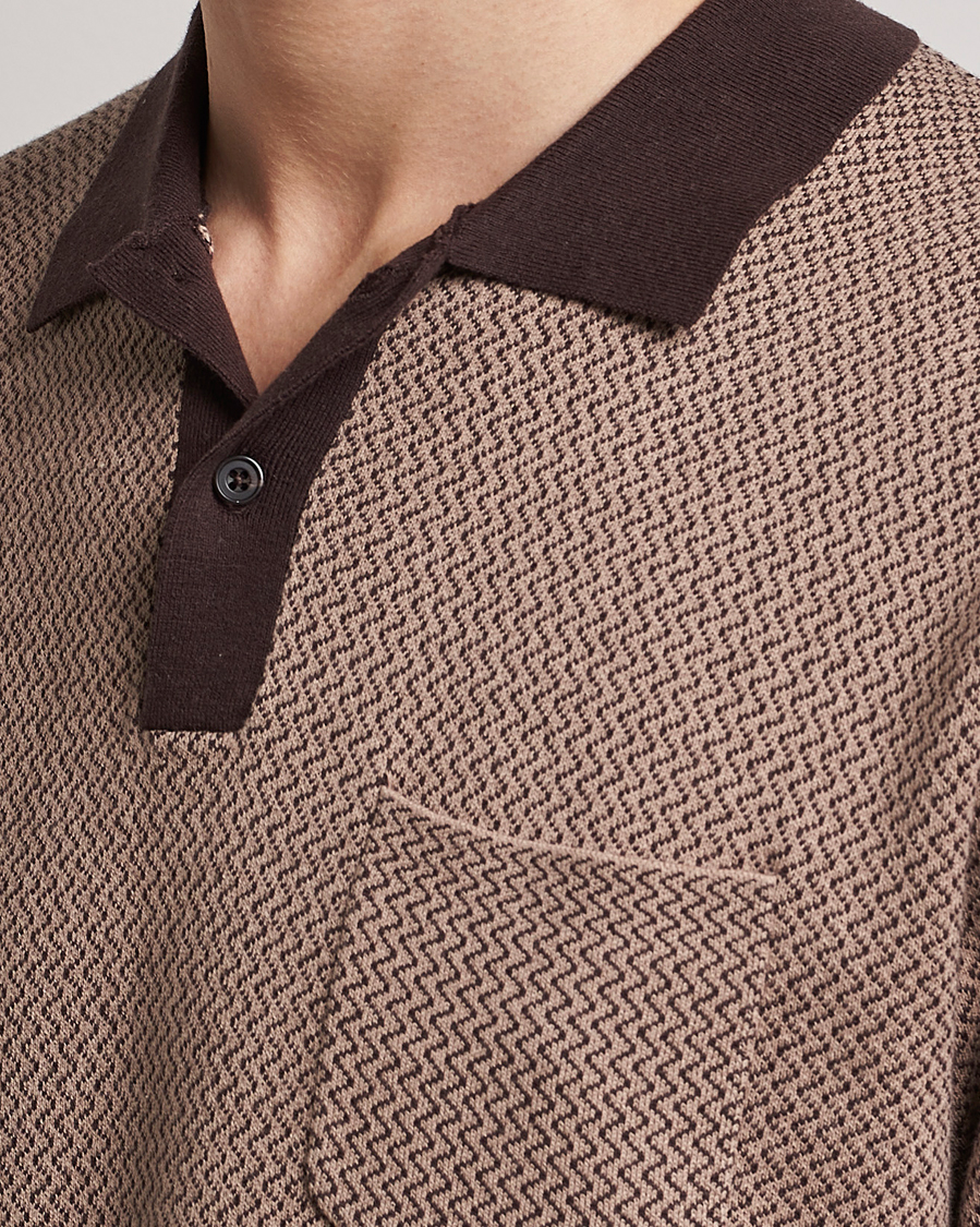 Herre | Pikéer | BEAMS PLUS | Two-Tone Jacquard Polo Brown