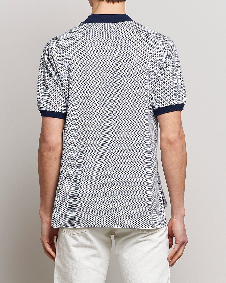 Herre | Pikéer | BEAMS PLUS | Two-Tone Jacquard Polo Navy