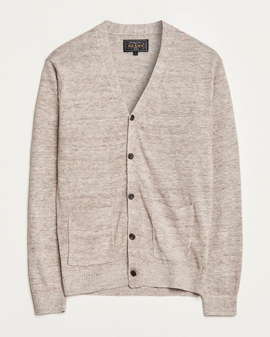 Herre | Gensere | BEAMS PLUS | Linen Cardigan Beige
