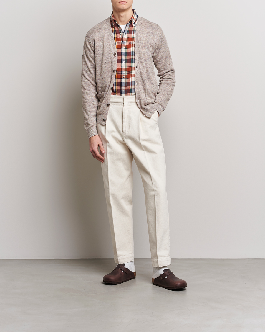 Herre | Gensere | BEAMS PLUS | Linen Cardigan Beige