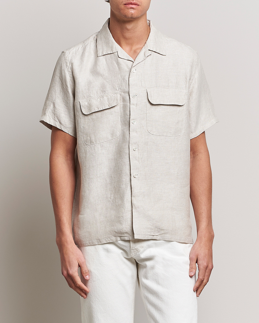 Herre | Skjorter | BEAMS PLUS | Linen/Chambray Camp Shirt Natural
