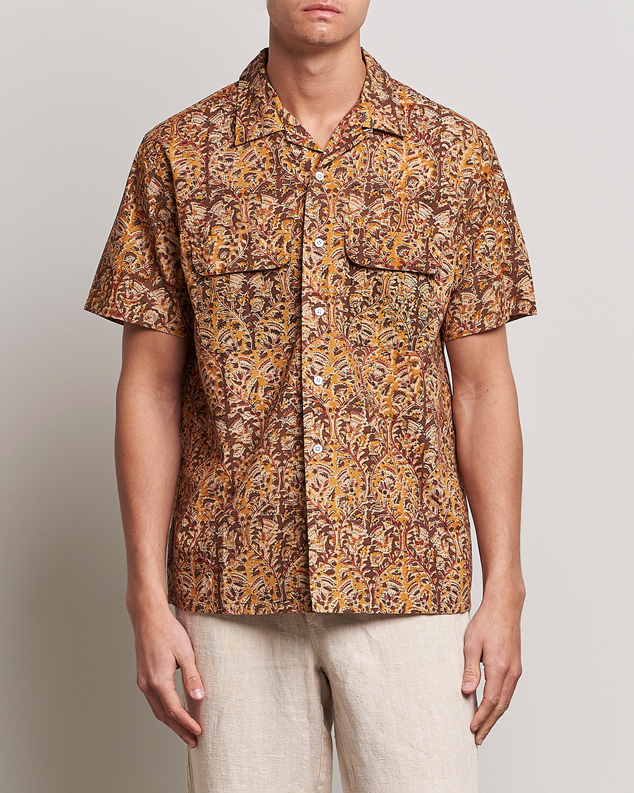 Herre | Skjorter | BEAMS PLUS | Block Print Camp Shirt Brown