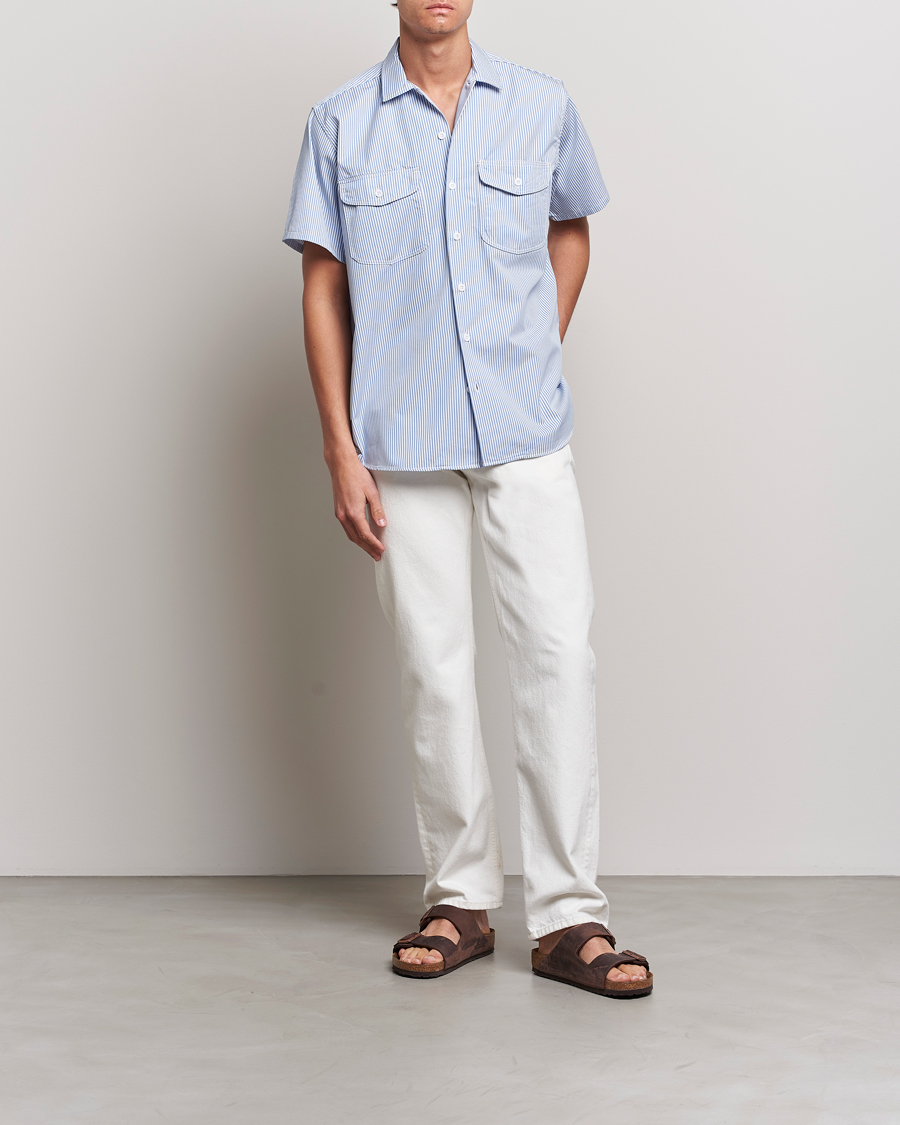 Herre | Skjorter | BEAMS PLUS | Short Sleeve Work Shirt Light Blue