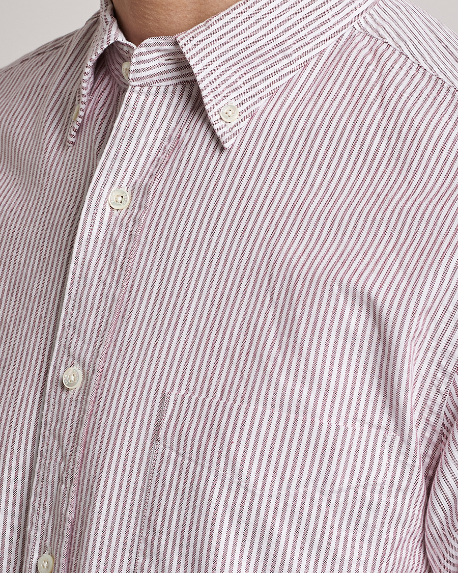 Herre | Skjorter | BEAMS PLUS | Oxford Button Down Shirt Wine Stripe