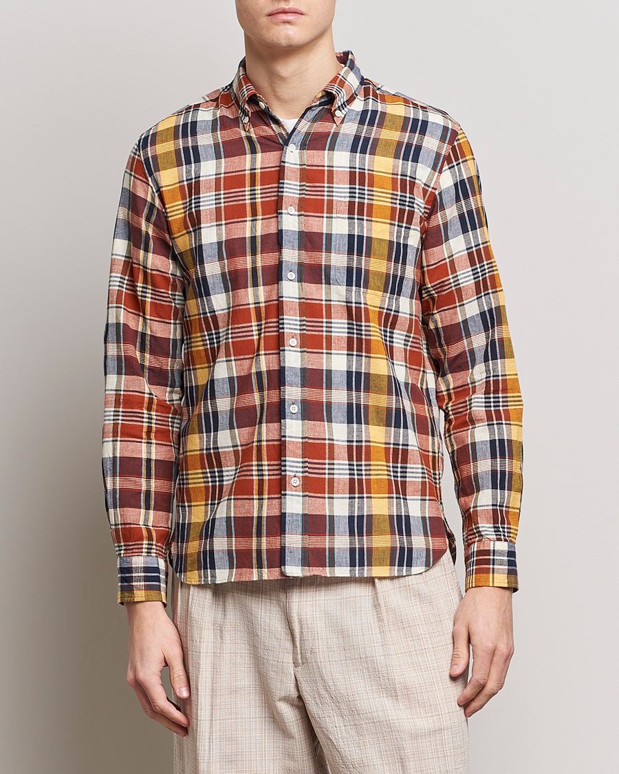 Herre | | BEAMS PLUS | Indian Madras Button Down Shirt Brown Check