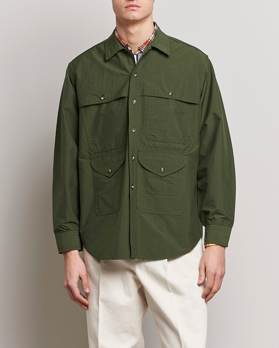 Herre | Skjorter | BEAMS PLUS | Nylon Ripstop Adventure Shirt Olive