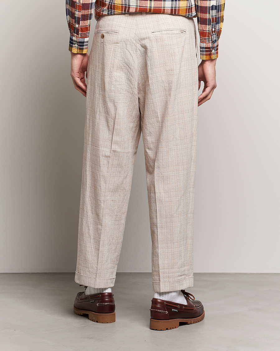 Herre | Bukser | BEAMS PLUS | Cotton/Linen Comfort Trousers Natural