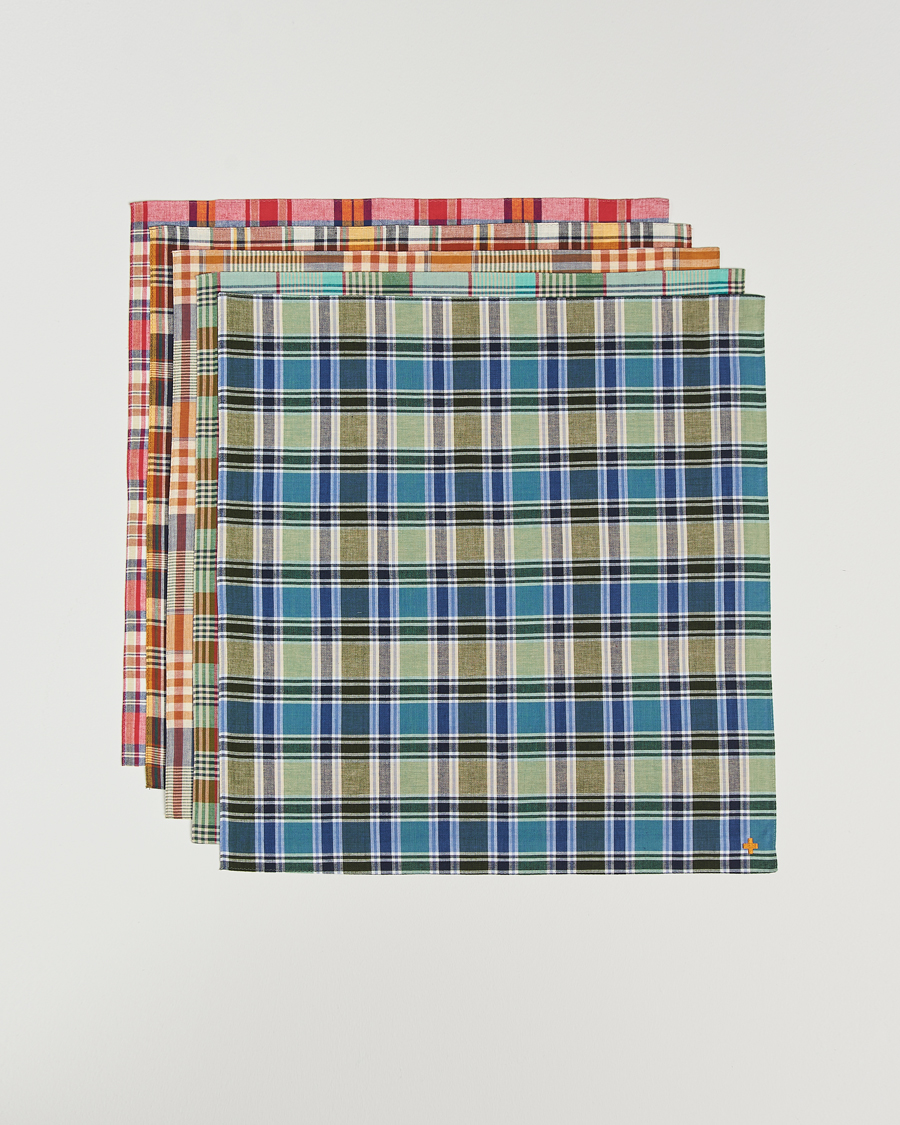 Herre | BEAMS PLUS Handkerchief 5-Pack Multicolor Madras | BEAMS PLUS | Handkerchief 5-Pack Multicolor Madras