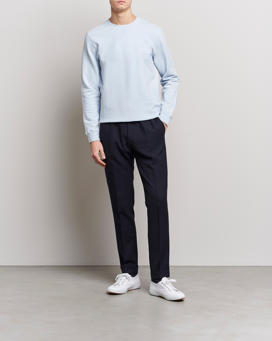 Herre | Gensere | Sunspel | Loopback Sweatshirt Pastel Blue