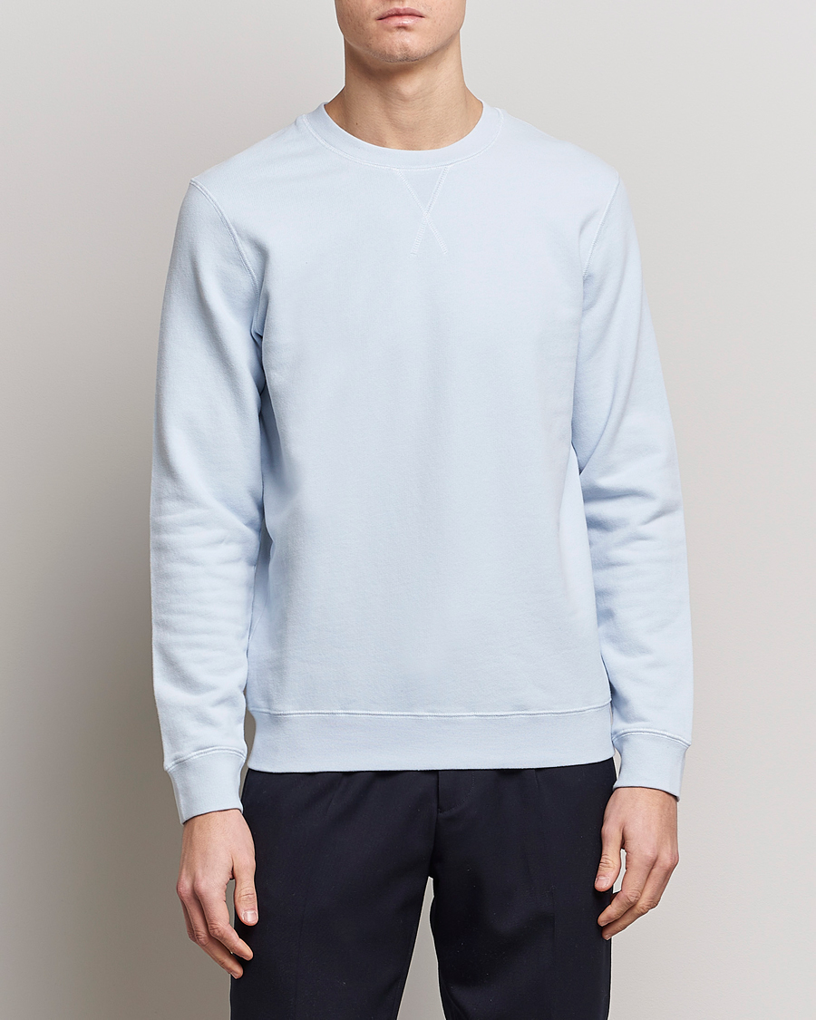 Herre | Gensere | Sunspel | Loopback Sweatshirt Pastel Blue