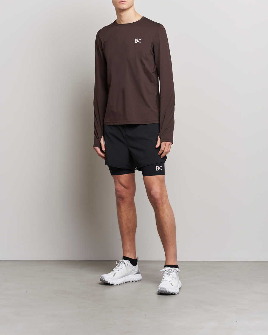 Herre | T-Shirts | District Vision | Deva-Tech Long Sleeve T-Shirt Cacao