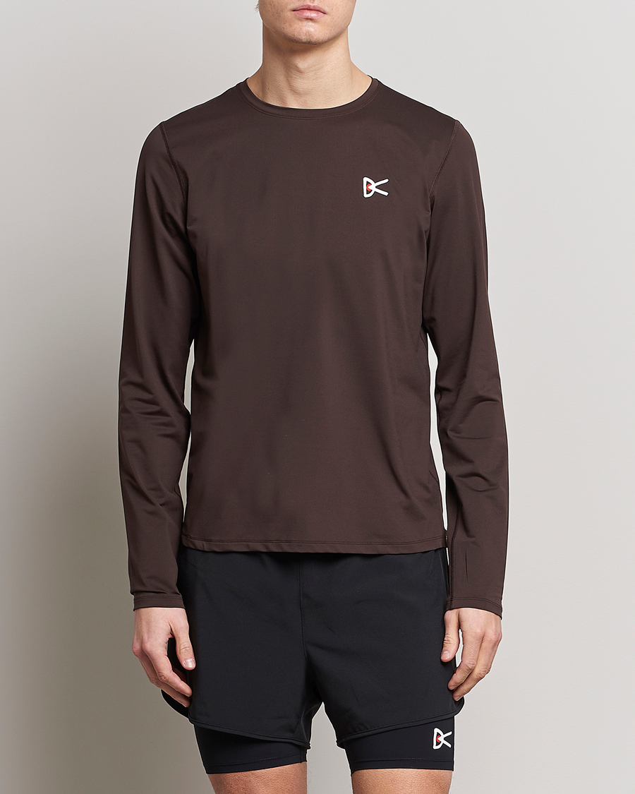 Herre | T-Shirts | District Vision | Deva-Tech Long Sleeve T-Shirt Cacao