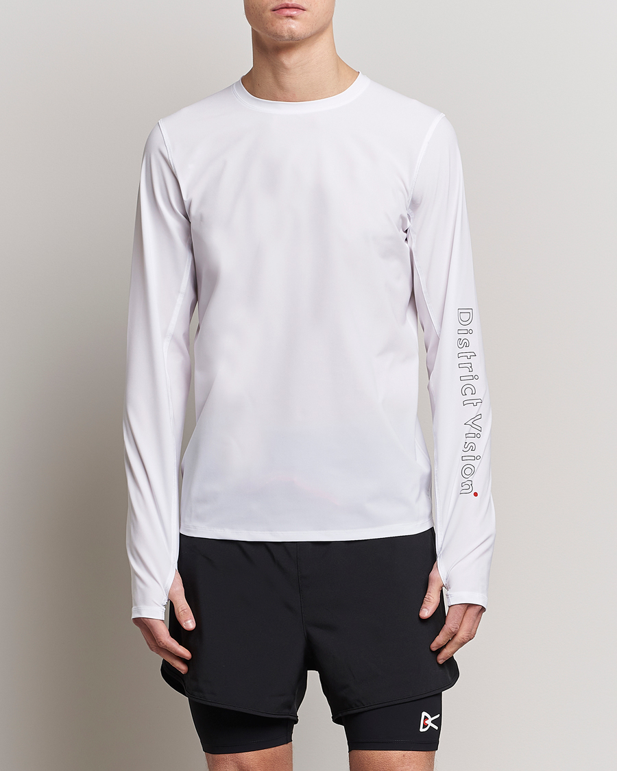 Herre |  | District Vision | Palisade Long Sleeve Trail Shirt White