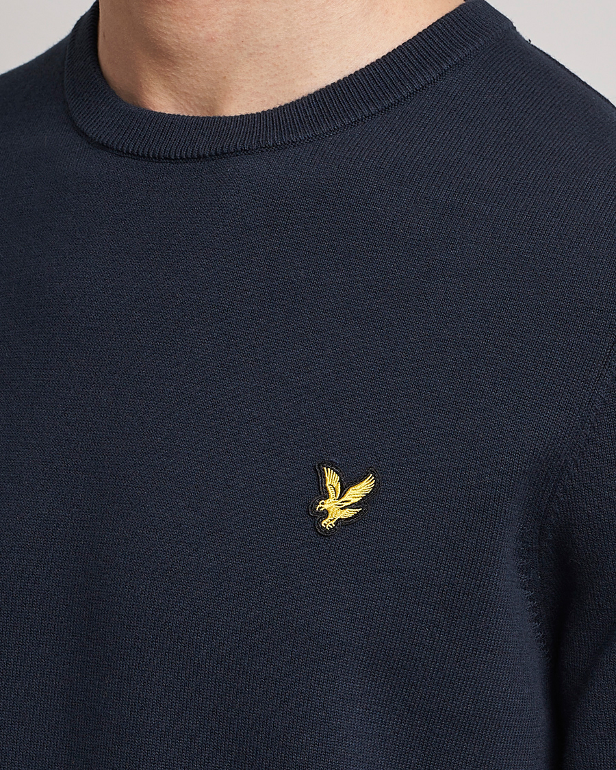 Herre | Gensere | Lyle & Scott | Crew Neck Cotton Sweater Dark Navy
