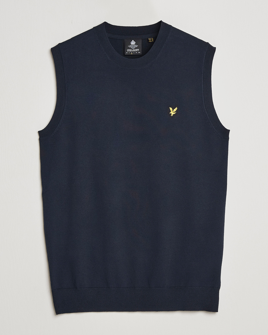 Herre | Gensere | Lyle & Scott | Cotton Vest Dark Navy