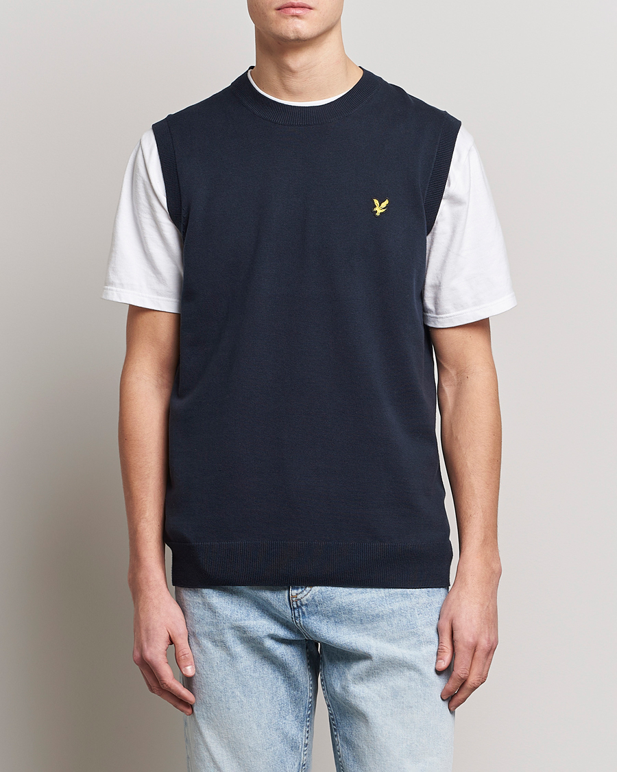 Herre | Gensere | Lyle & Scott | Cotton Vest Dark Navy
