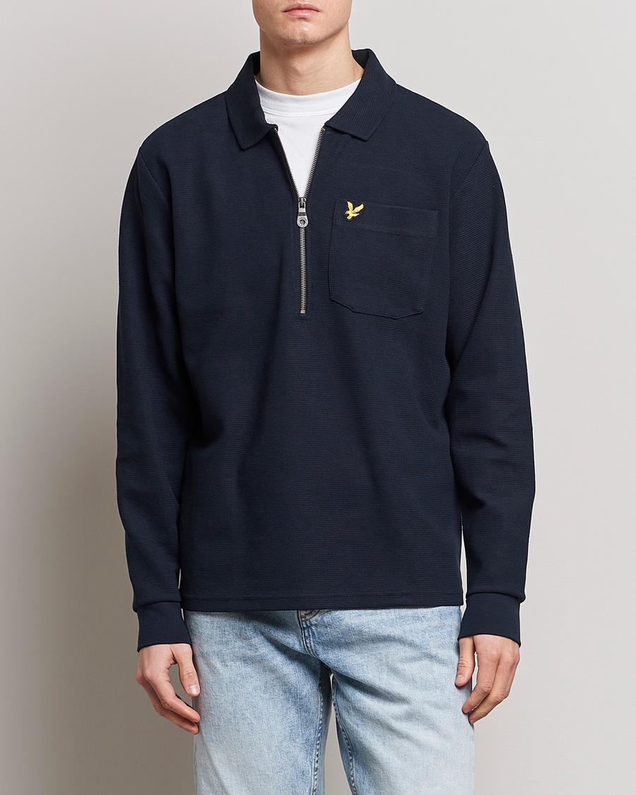 Herre | | Lyle & Scott | Crest Half Zip Sweater Dark Navy