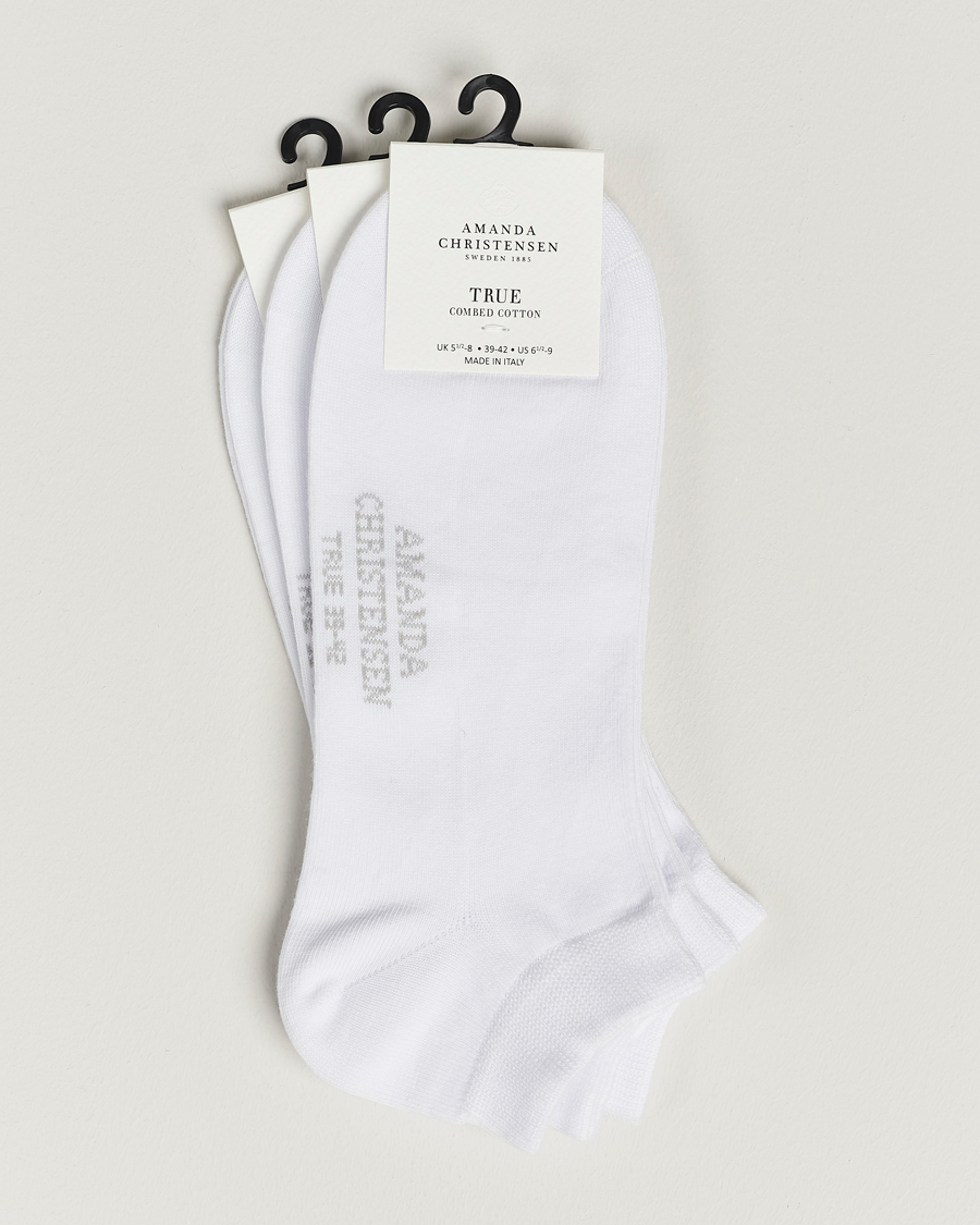 Herre | Undertøy | Amanda Christensen | 3-Pack True Cotton Sneaker Socks White